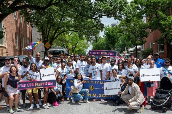 Mayor Scott with people